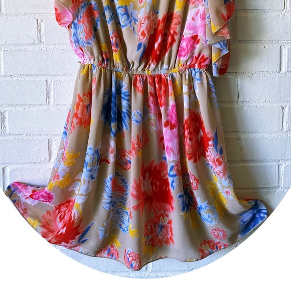 Margo & Sebastian Watercolor Floral Dress - Picture 3 of 3